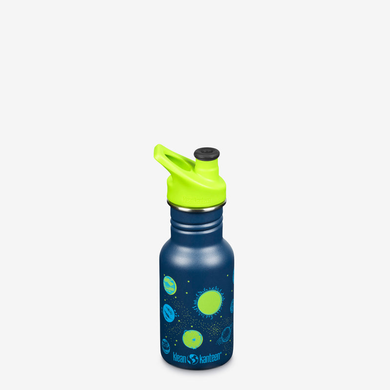 Klean Kanteen Water Bottle, Kid Classic, Sport Cap, 12 Ounce Planets