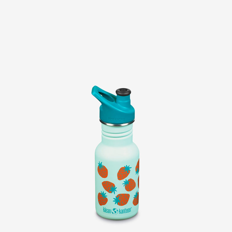 Klean Kanteen Water Bottle, Kid Classic, Sport Cap, 12 Ounce Hawaiian Ocean