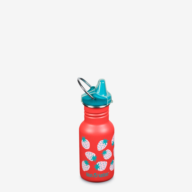 Klean Kanteen Kid Classic Sippy Water Bottle, 12 oz - Coral Strawberries