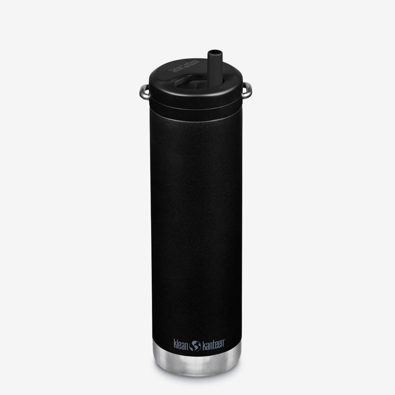 20 oz Insulated Bottle with Straw Cap - Black