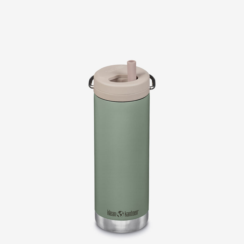 16 oz Water Bottle with Straw Lid - Sea Spray green