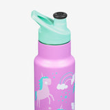 Insulated 12 oz Kids' Water Bottle - Unicorns Design