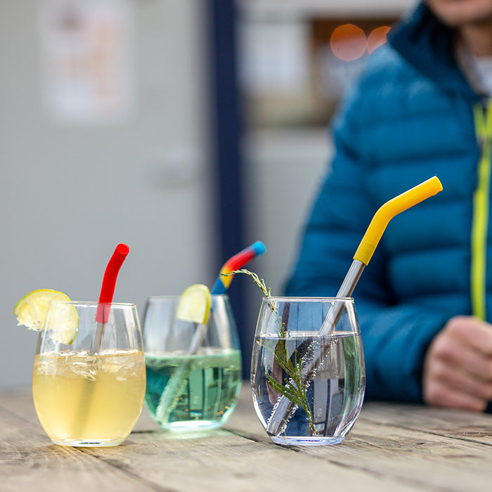 Recycled Steel Straws, Tumblers and Straw Sets