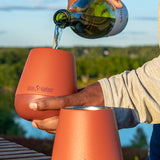Pouring wine into Rise tumbler